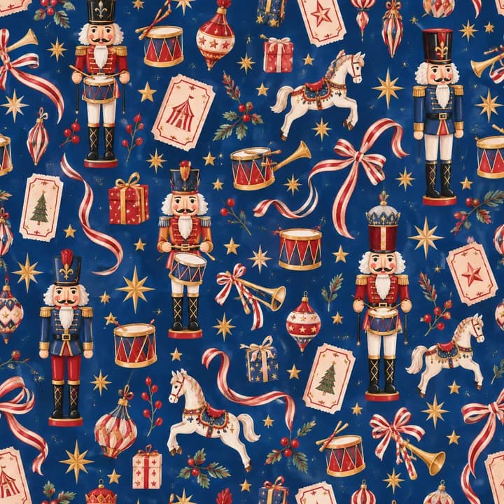 Nutcracker Carnival wrapping-paper pattern concept