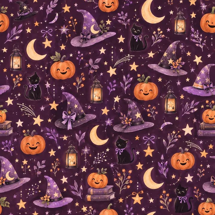Little Witch’s Night wrapping-paper pattern concept