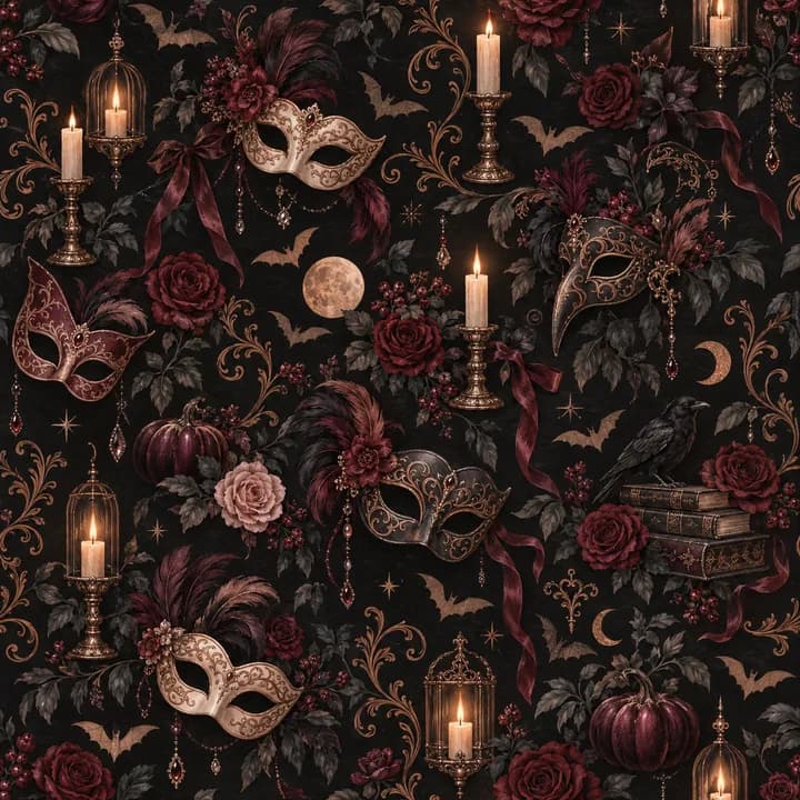 Midnight Masquerade wrapping-paper pattern concept