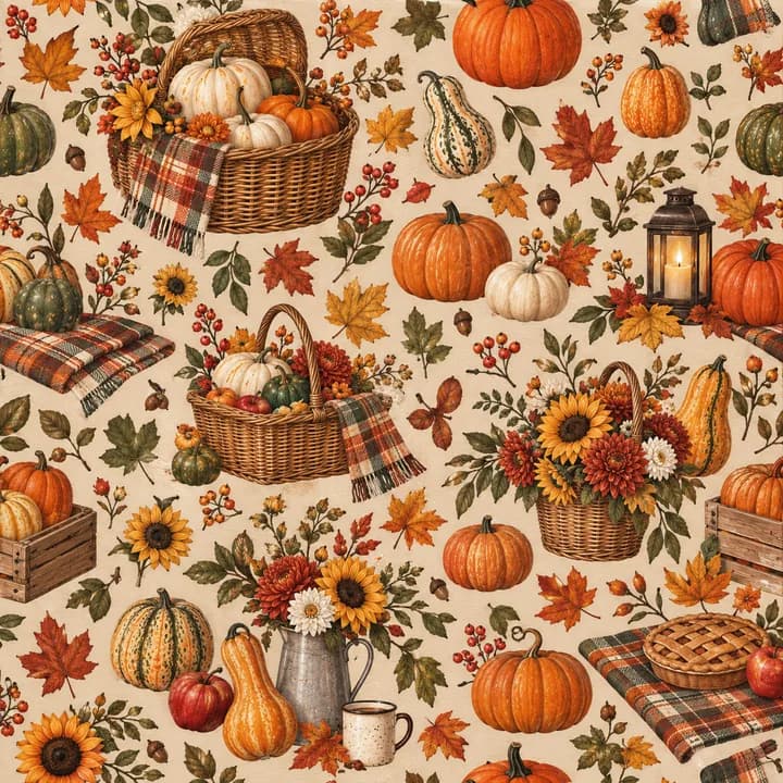 Pumpkin Patch Picnic wrapping-paper pattern concept